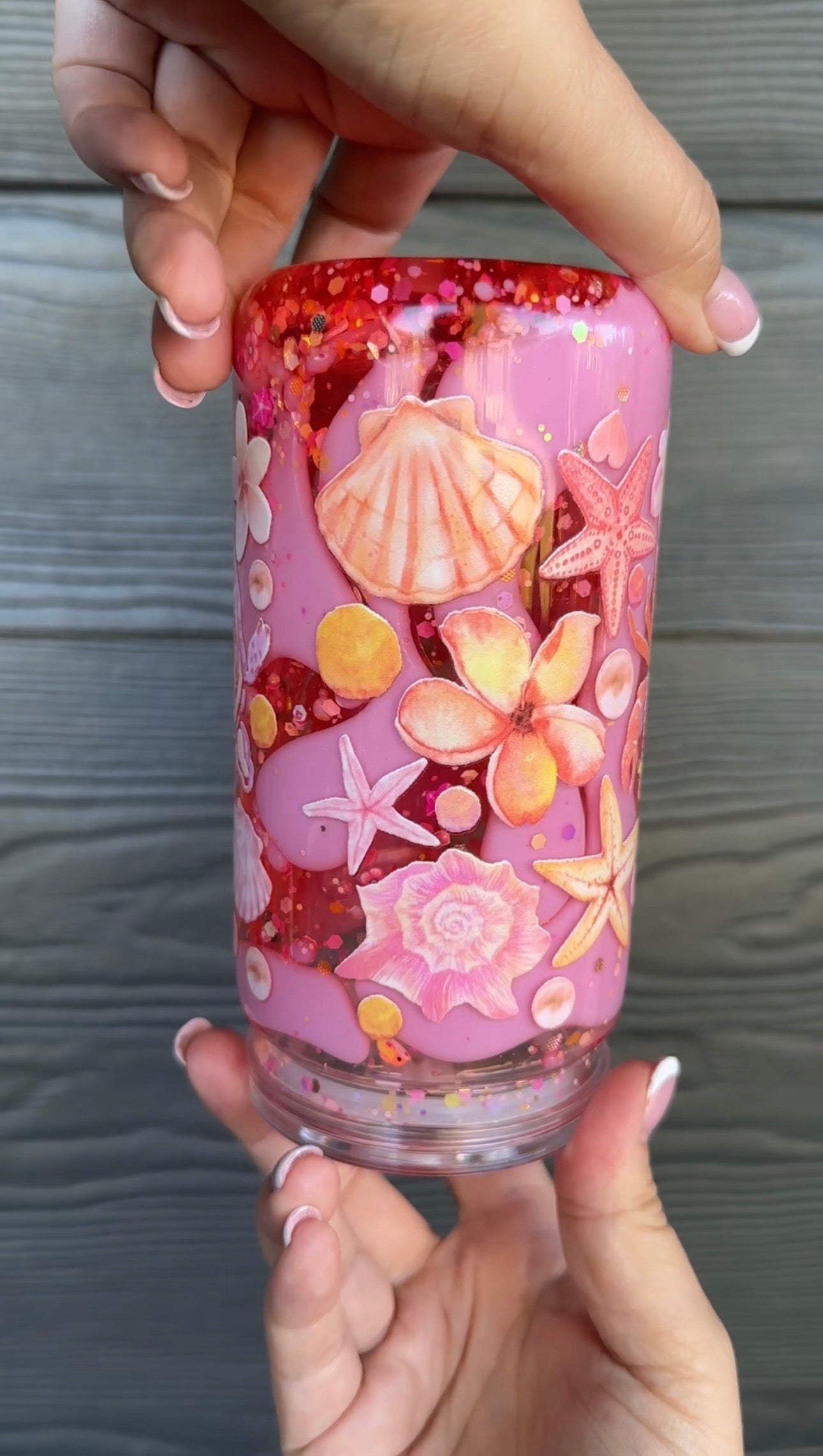 16oz Pink Sea Turtle Dual Lava Cup