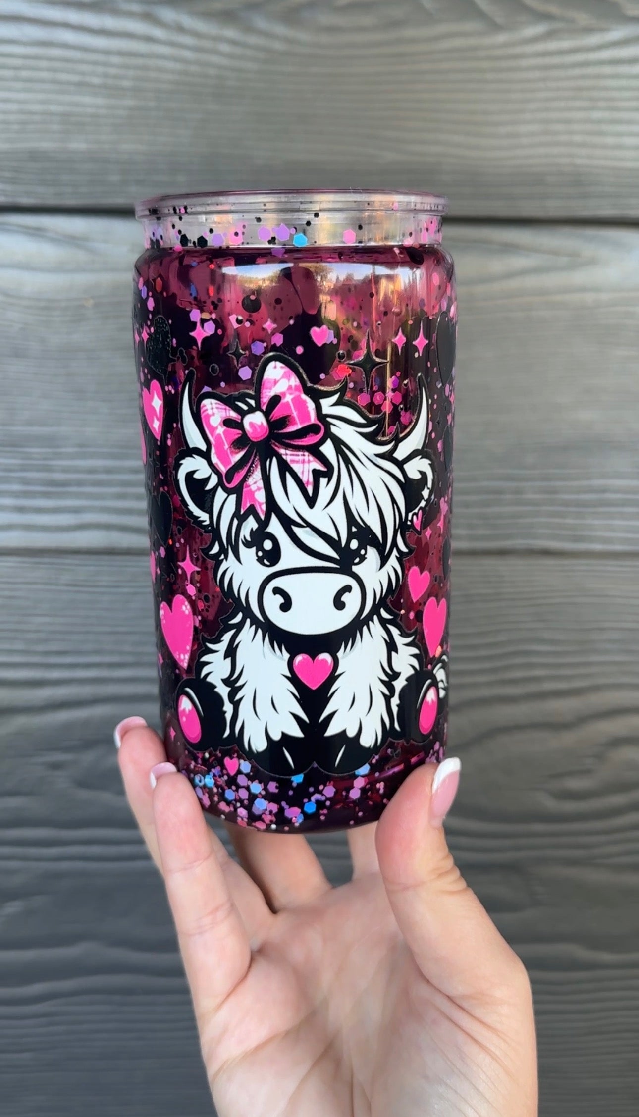 16oz Premade Highland Cow Cup