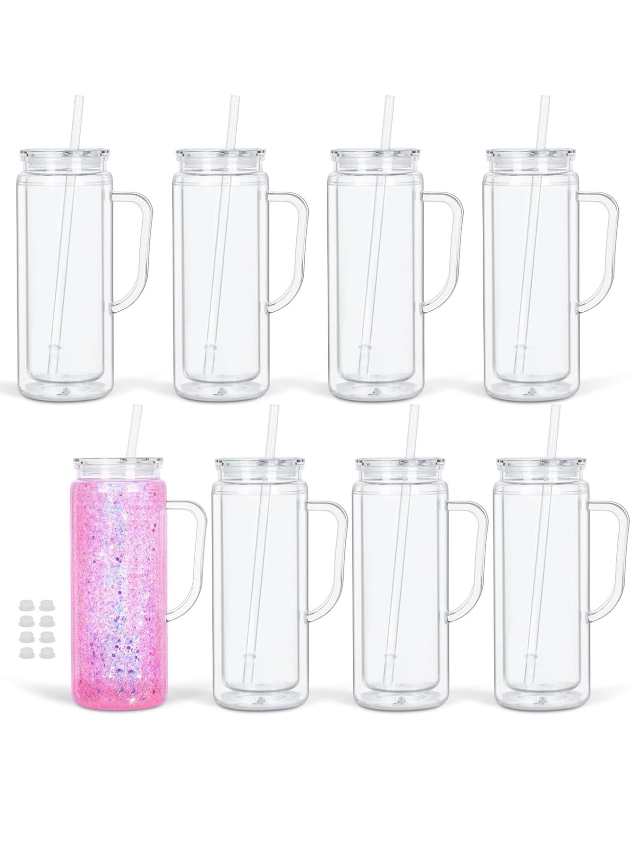 20oz Acrylic Snow Globe Tumbler w/ Handle