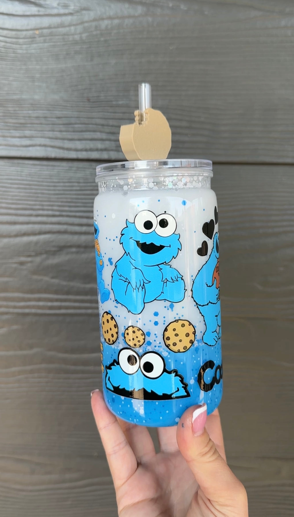 16oz Premade Cookie Monster Cup
