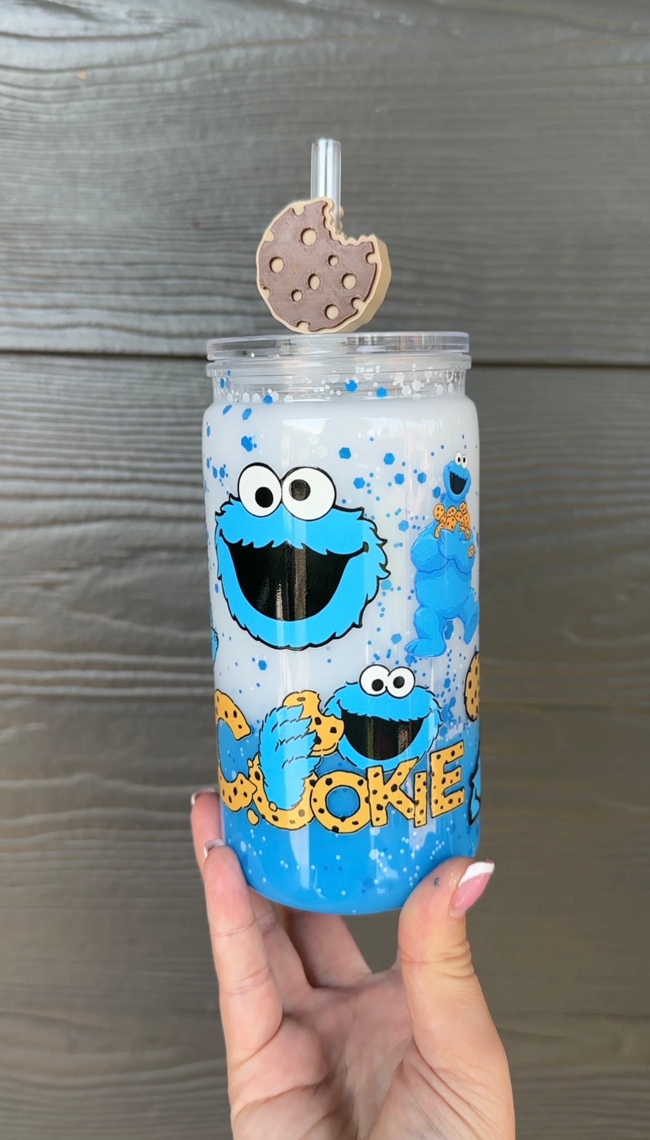 16oz Premade Cookie Monster Cup