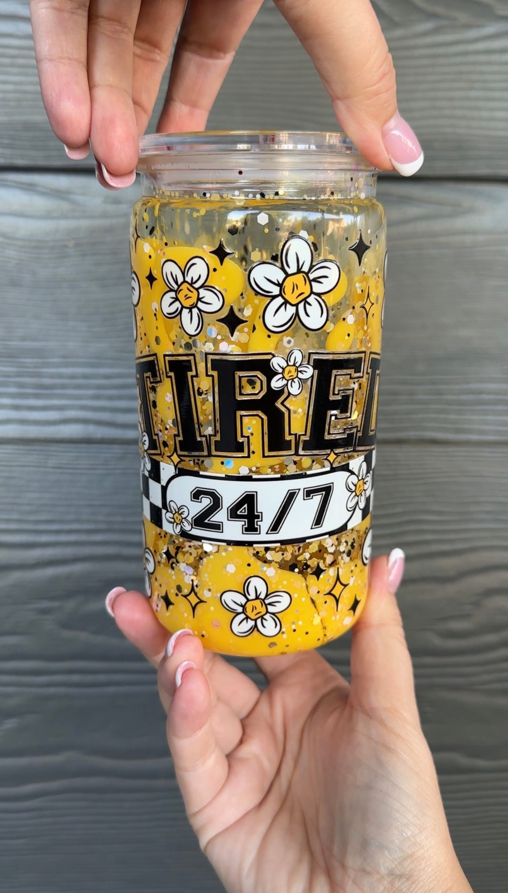 16oz Premade Tired 24/7 Cup