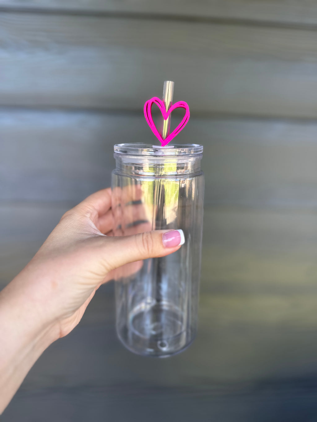 Hot Pink Heart Straw Topper