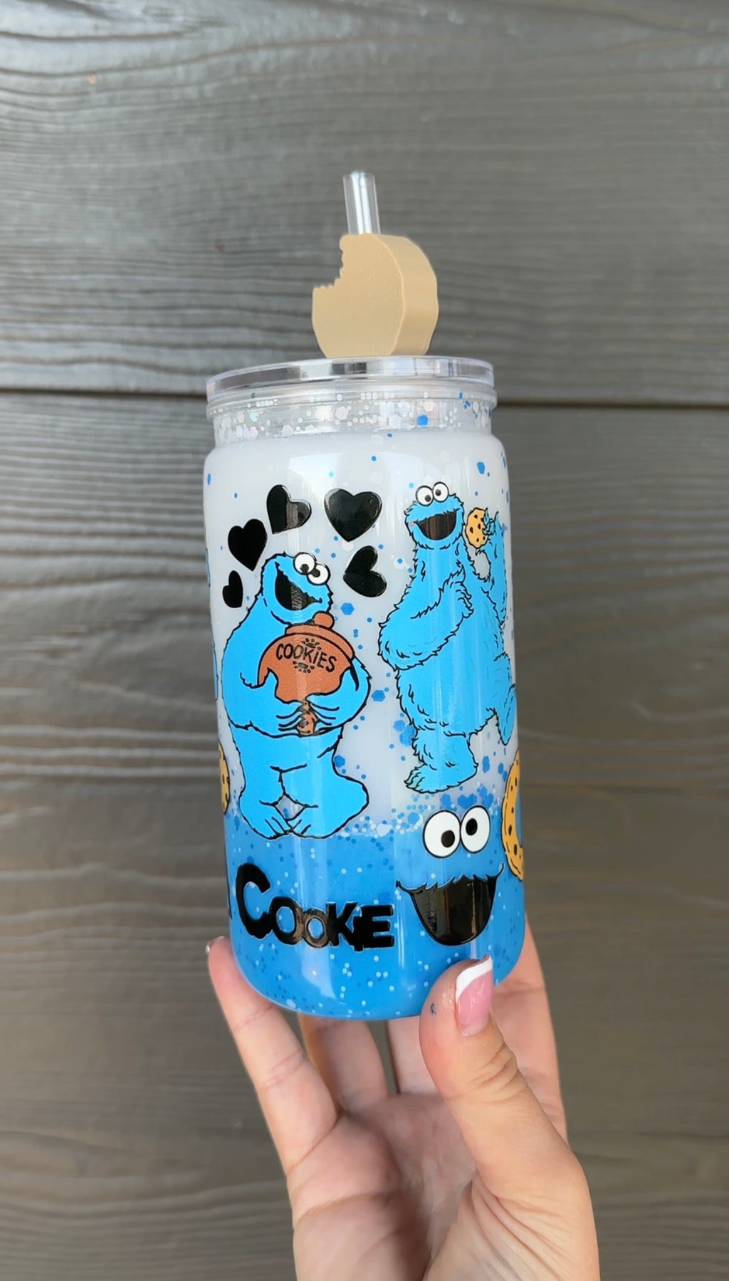 16oz Premade Cookie Monster Cup