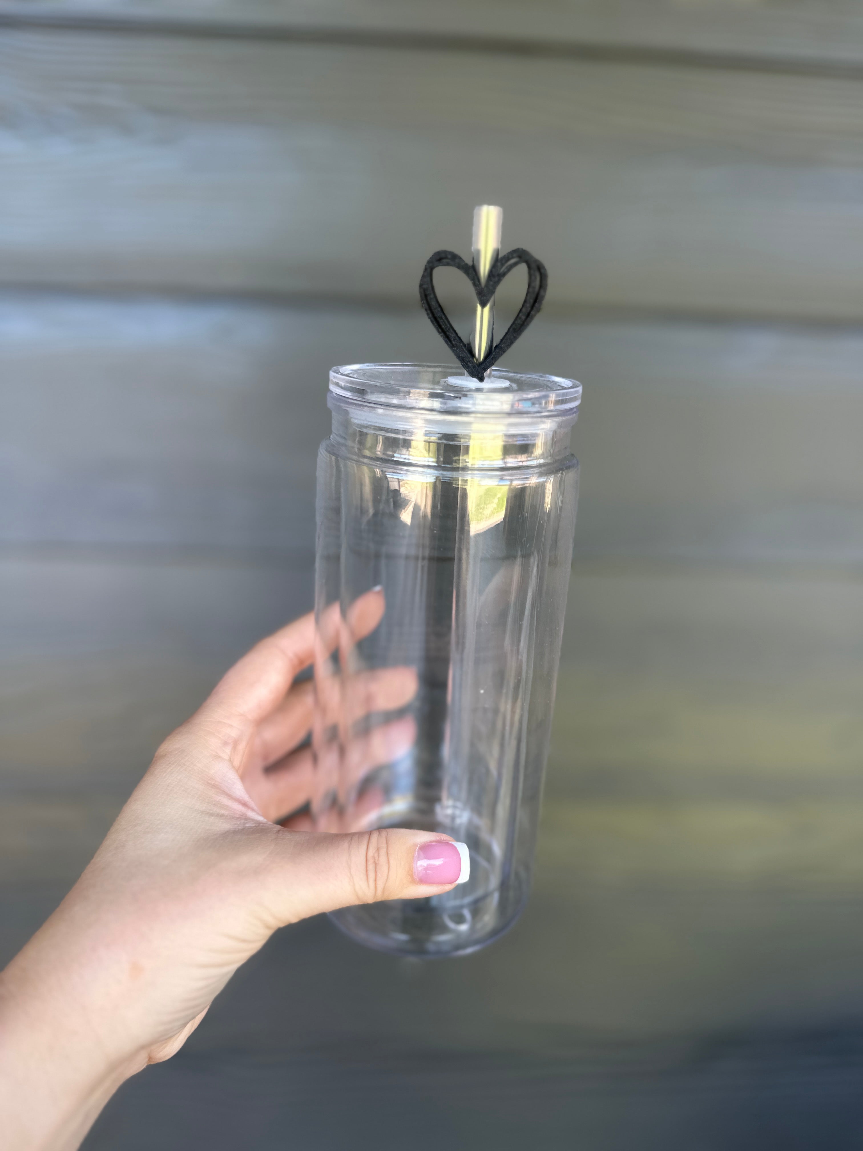 Black Heart Straw Topper