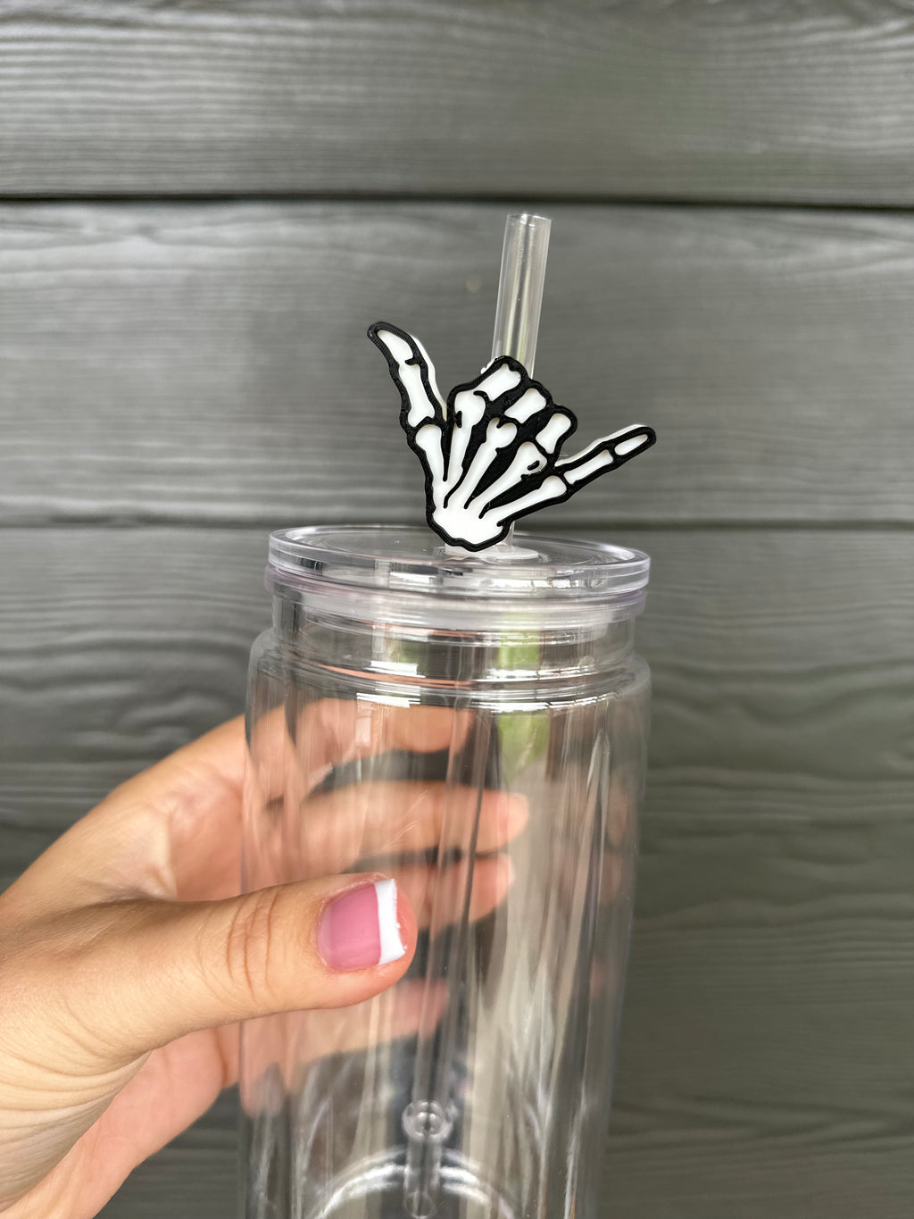 Skeleton Hand Straw Topper