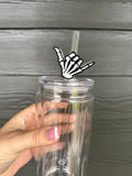 Skeleton Hand Straw Topper