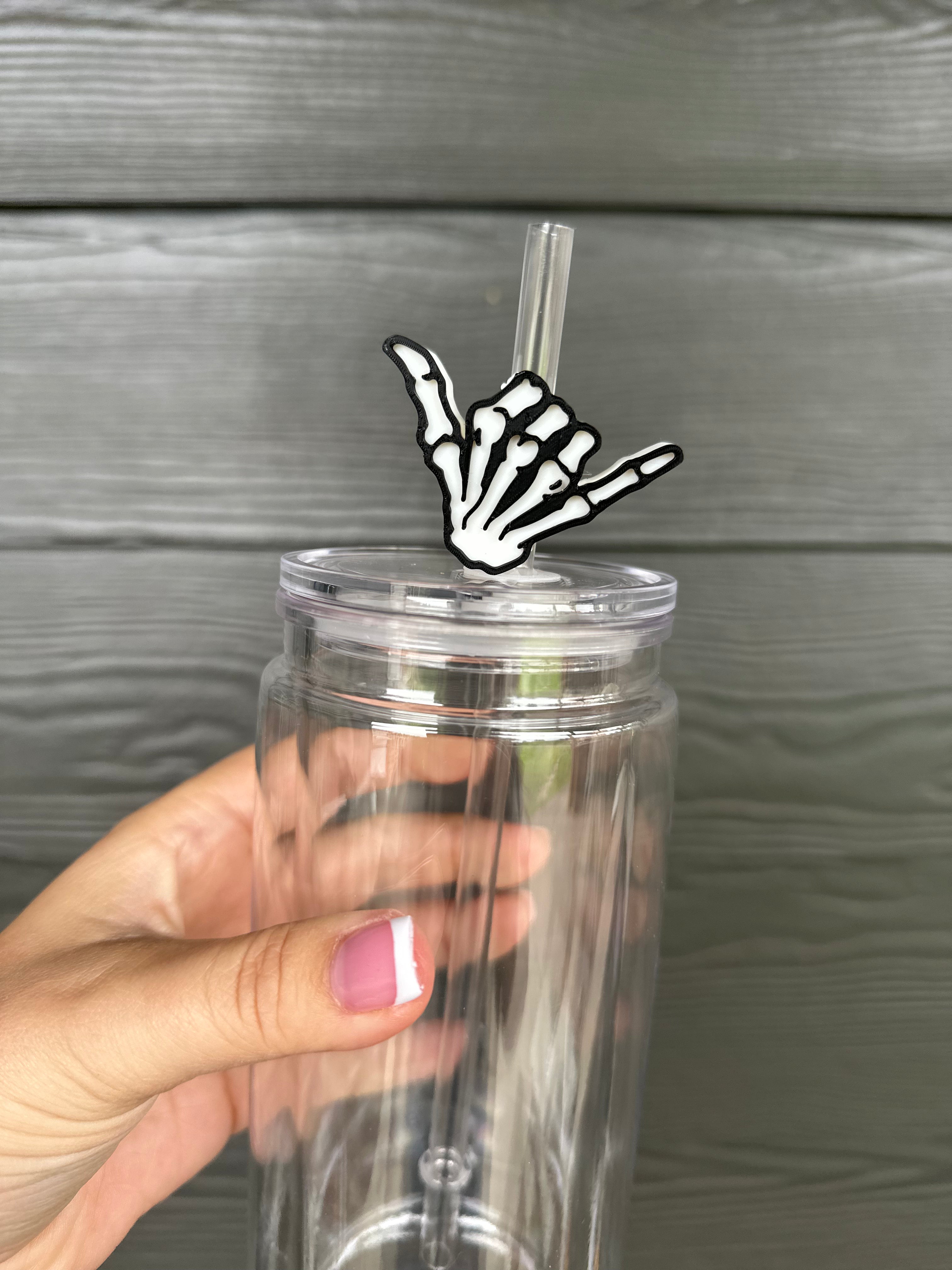 Skeleton Hand Straw Topper