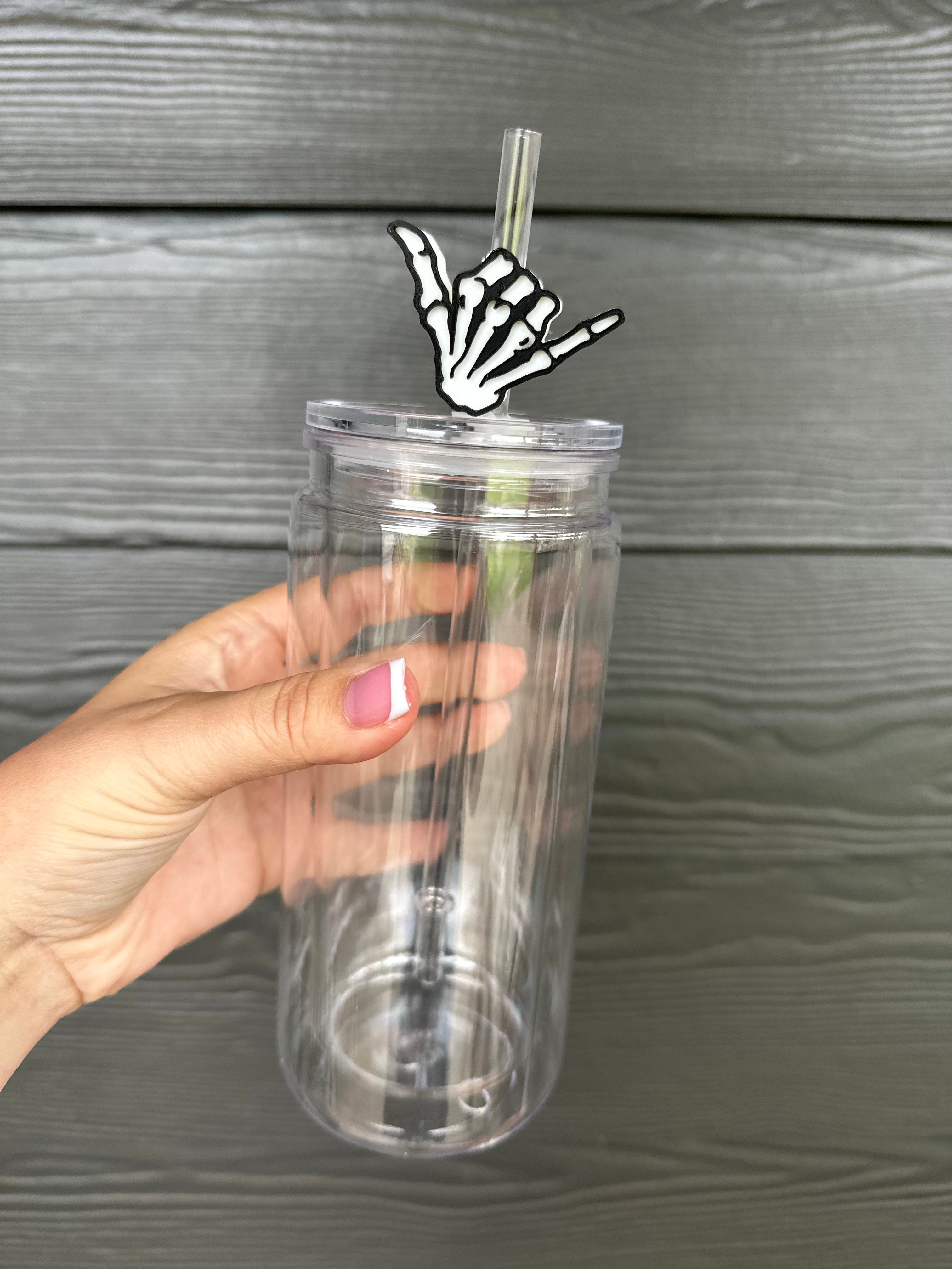 Skeleton Hand Straw Topper