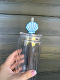 Blue Shell Straw Topper