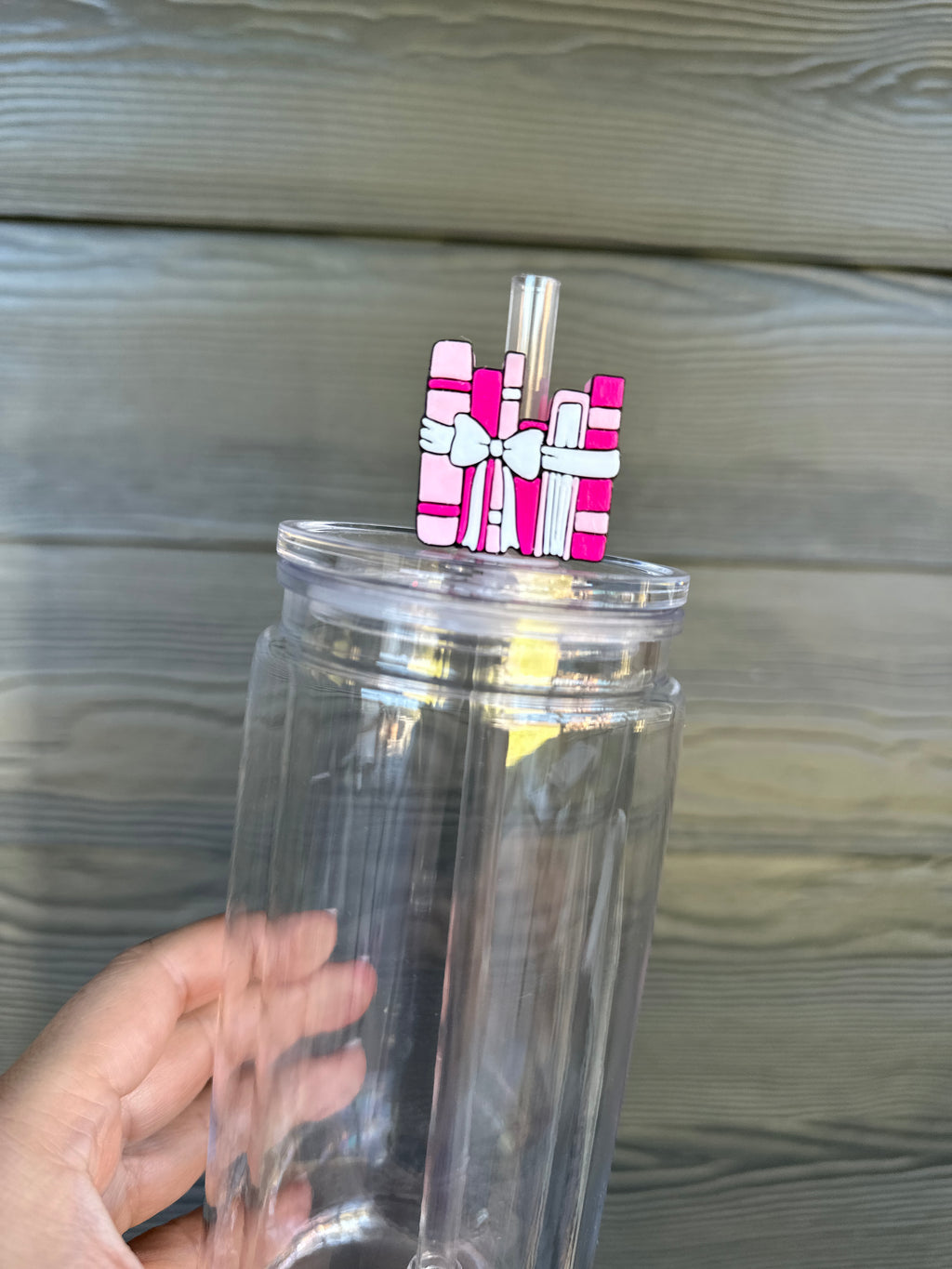 Pink Books Straw Topper