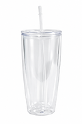 24oz Curved Acrylic Snow Globe Tumbler