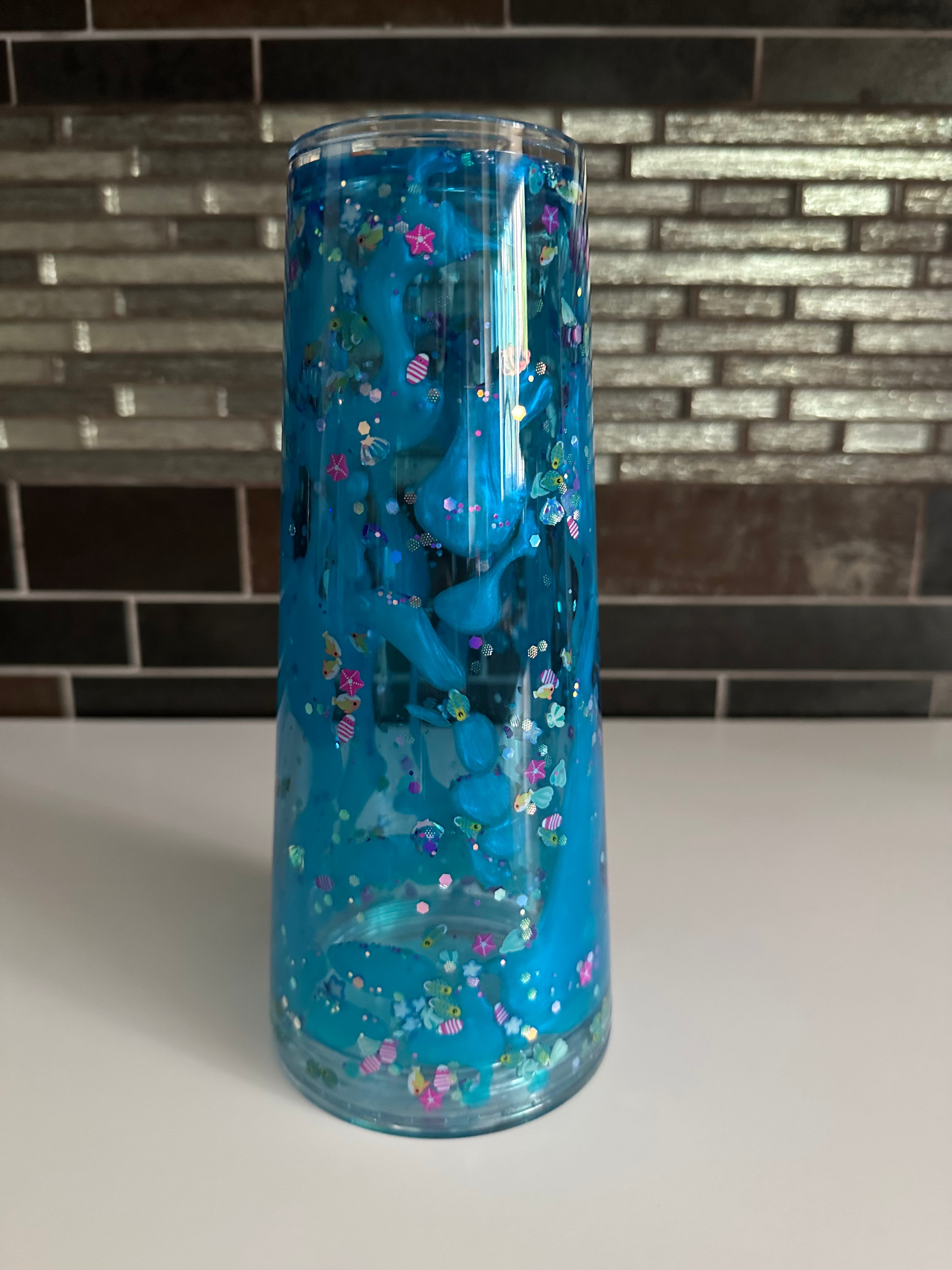 24oz Premade Acrylic Tumbler - Aquarium