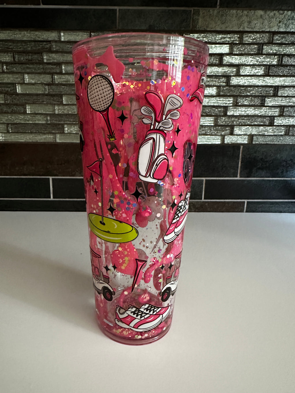 24oz Premade Acrylic Tumbler - Golf Girl Decal