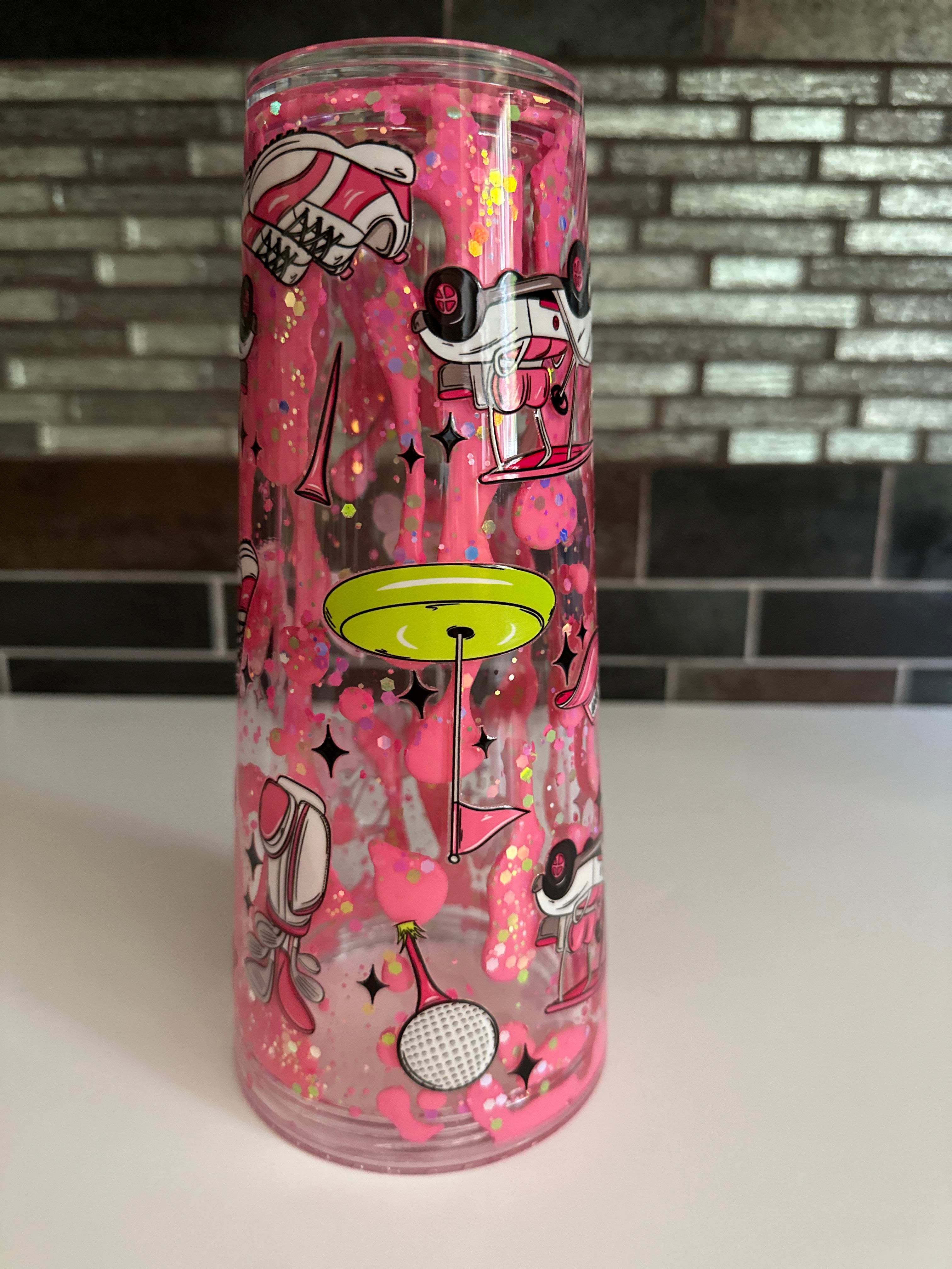 24oz Premade Acrylic Tumbler - Golf Girl Decal