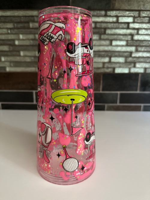 24oz Premade Acrylic Tumbler - Golf Girl Decal